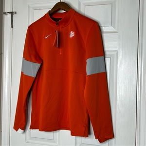 Nike Therma Dri Fit Clemson Tigers 1/4 Zip Orange Jacket Men's Medium NWT.